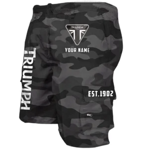 Triumph Motorcycles Workwear Casual Shorts, Pants For Triumph Motorcycles Fan CAR455060425290 - Grey Camouflage