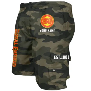 Royal Enfield Workwear Casual Shorts, Pants For Royal Enfield Fan CAR455060425291 - Green Camouflage