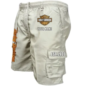 Harley Davidson Workwear Casual Shorts, Pants For Harley Davidson Fan CAR455060425292 - Beige