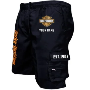 Harley Davidson Workwear Casual Shorts, Pants For Harley Davidson Fan CAR455060425292 - Black