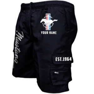 Ford Mustang Workwear Casual Shorts, Pants For Ford Mustang Fan CAR455060425296 - Black