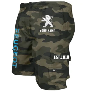 Peugeot Workwear Casual Shorts, Pants For Peugeot Fan CAR455060425297 - Green Camouflage