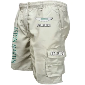 Aston Martin Workwear Casual Shorts, Pants For Aston Martin Fan CAR455060425298 - Beige