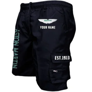 Aston Martin Workwear Casual Shorts, Pants For Aston Martin Fan CAR455060425298 - Black