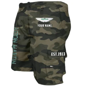 Aston Martin Workwear Casual Shorts, Pants For Aston Martin Fan CAR455060425298 - Green Camouflage