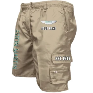 Aston Martin Workwear Casual Shorts, Pants For Aston Martin Fan CAR455060425298 - Khaki