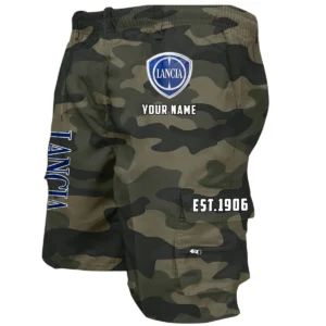 Lancia Workwear Casual Shorts, Pants For Lancia Fan CAR455060425310 - Green Camouflage