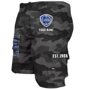 Lancia Workwear Casual Shorts, Pants For Lancia Fan CAR455060425310 - Grey Camouflage
