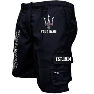 Maserati Workwear Casual Shorts, Pants For Maserati Fan CAR455060425322 - Black