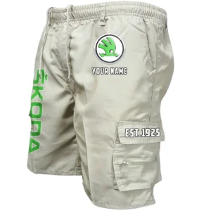 Skoda Auto Workwear Casual Shorts, Pants For Skoda Auto Fan CAR455060425325 - Beige