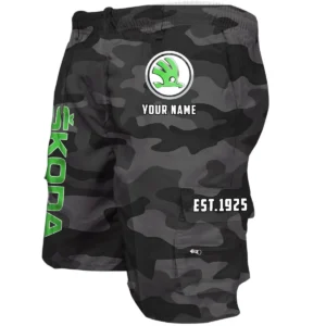 Skoda Auto Workwear Casual Shorts, Pants For Skoda Auto Fan CAR455060425325 - Grey Camouflage