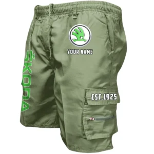 Skoda Auto Workwear Casual Shorts, Pants For Skoda Auto Fan CAR455060425325 - Military Green