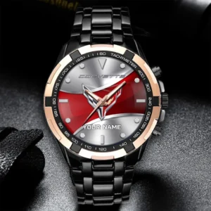 Chevrolet Corvette Steel Watches, All Over Print Steel Watches Chevrolet Corvette - Gold DCAR470282035