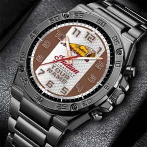 Indian Motorcycle Hand Watch, All Over Print Hand Watch Indian Motorcycle - Brown DCAR477282026