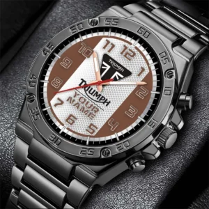 Triumph Motorcycles Hand Watch, All Over Print Hand Watch Triumph Motorcycles - Brown DCAR477282027