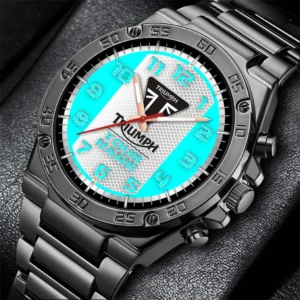 Triumph Motorcycles Hand Watch, All Over Print Hand Watch Triumph Motorcycles - Cyan DCAR477282027