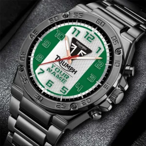 Triumph Motorcycles Hand Watch, All Over Print Hand Watch Triumph Motorcycles - Green DCAR477282027
