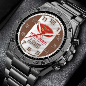 Moto Guzzi Hand Watch, All Over Print Hand Watch Moto Guzzi - Brown DCAR477282035