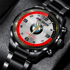 BMW M Stainless Steel Watch, All Over Print Stainless Steel Watch BMW M - Red DCAR478282025