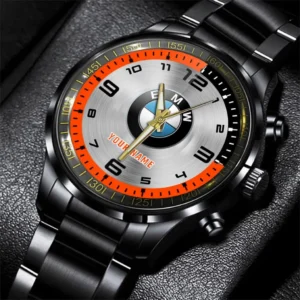 BMW Stainless Steel Watch, All Over Print Stainless Steel Watch BMW - Orange DCAR478282028