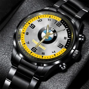 BMW Stainless Steel Watch, All Over Print Stainless Steel Watch BMW - Yellow DCAR478282028