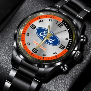 Ford Stainless Steel Watch, All Over Print Stainless Steel Watch Ford - Orange DCAR478282029