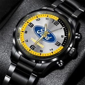 Ford Stainless Steel Watch, All Over Print Stainless Steel Watch Ford - Yellow DCAR478282029