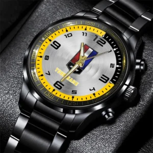 Chevrolet Camaro Stainless Steel Watch, All Over Print Stainless Steel Watch Chevrolet Camaro - Yellow DCAR478282033
