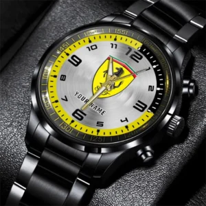 Ferrari Stainless Steel Watch, All Over Print Stainless Steel Watch Ferrari - Yellow DCAR478282041