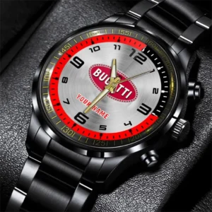 Bugatti Stainless Steel Watch, All Over Print Stainless Steel Watch Bugatti - Red DCAR478282046