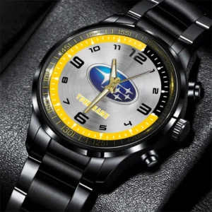 Subaru Stainless Steel Watch, All Over Print Stainless Steel Watch Subaru - Yellow DCAR478282061
