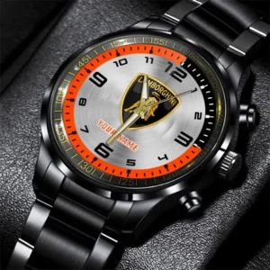 Lamborghini Stainless Steel Watch, All Over Print Stainless Steel Watch Lamborghini - Orange DCAR478282068