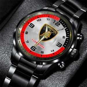 Lamborghini Stainless Steel Watch, All Over Print Stainless Steel Watch Lamborghini - Red DCAR478282068