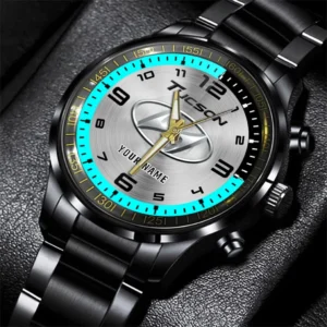 Hyundai Tucson Stainless Steel Watch, All Over Print Stainless Steel Watch Hyundai Tucson - Cyan DCAR478282071