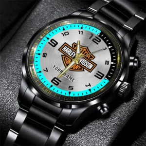 Harley Davidson Stainless Steel Watch, All Over Print Stainless Steel Watch Harley Davidson - Cyan DCAR478282078