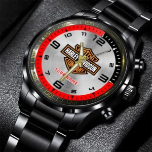 Harley Davidson Stainless Steel Watch, All Over Print Stainless Steel Watch Harley Davidson - Red DCAR478282078