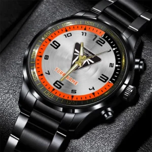 Triumph Motorcycles Stainless Steel Watch, All Over Print Stainless Steel Watch Triumph Motorcycles - Orange DCAR478282081