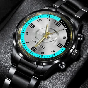Isuzu Stainless Steel Watch, All Over Print Stainless Steel Watch Isuzu - Cyan DCAR478282084