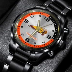 Indian Motorcycle Stainless Steel Watch, All Over Print Stainless Steel Watch Indian Motorcycle - Orange DCAR478282086