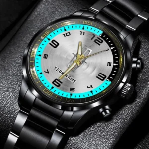 Lincoln Stainless Steel Watch, All Over Print Stainless Steel Watch Lincoln - Cyan DCAR478282087