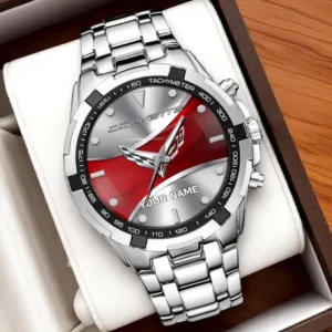 Corvette C7 Watch Custom Name, Steel Watches For Corvette C7 Fan - Silver CAR0402112505-3