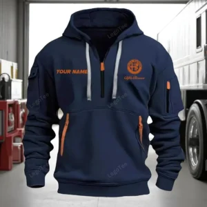 Alfa Romeo Hoodie Half Zip CAR0421092058, All Over Print Hoodie Half Zipper - Navy