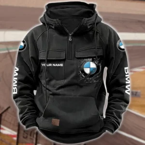 BMW Hoodie Tactical Quarter Zip, Gift For BMW Lovers CAR164022425189 - Black