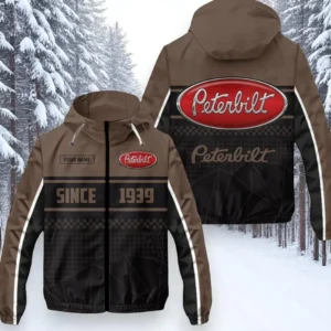 Peterbilt Windbreaker Jacket Waterproof, Gift For Peterbilt Fan CAR305031825225 - Brown