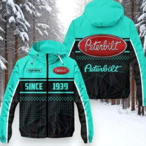 Peterbilt Windbreaker Jacket Waterproof, Gift For Peterbilt Fan CAR305031825225 - Cyan