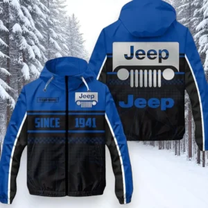 Jeep Windbreaker Jacket Waterproof, Gift For Jeep Fan CAR305031825233 - Blue