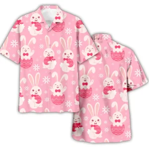 Cute Pink Bunny Hawaiian Shirt