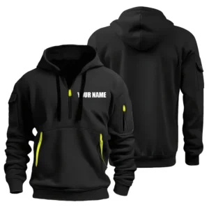 Hoodie Half Zipper Custom Name CLE11082925351 - Black