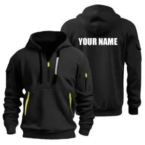 Hoodie Half Zipper Custom Name CLE11082925355 - Black
