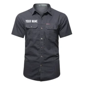 Custom Name Short Sleeved Shirt - Gray
